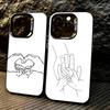 Baby Mom Daughter Son Dad Hand Phone Case For iPhone 17,16,15,14,13,12,11 Plus,Pro Max,XS,Colored Silver Plated Inside Cover