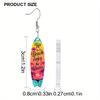 Summer Surfing Skateboard Acrylic Drop Earrings for Women Trendy Personality Earrings Cool Earrings Beach Party Travel Vacation Earring Accessories