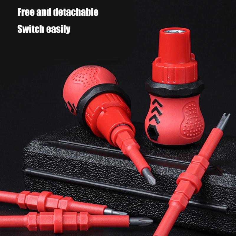 Professional 18 in 1 Insulated Screwdriver Kit With Interchangeable Magnetic Head with Nonslip Handle For Electrical