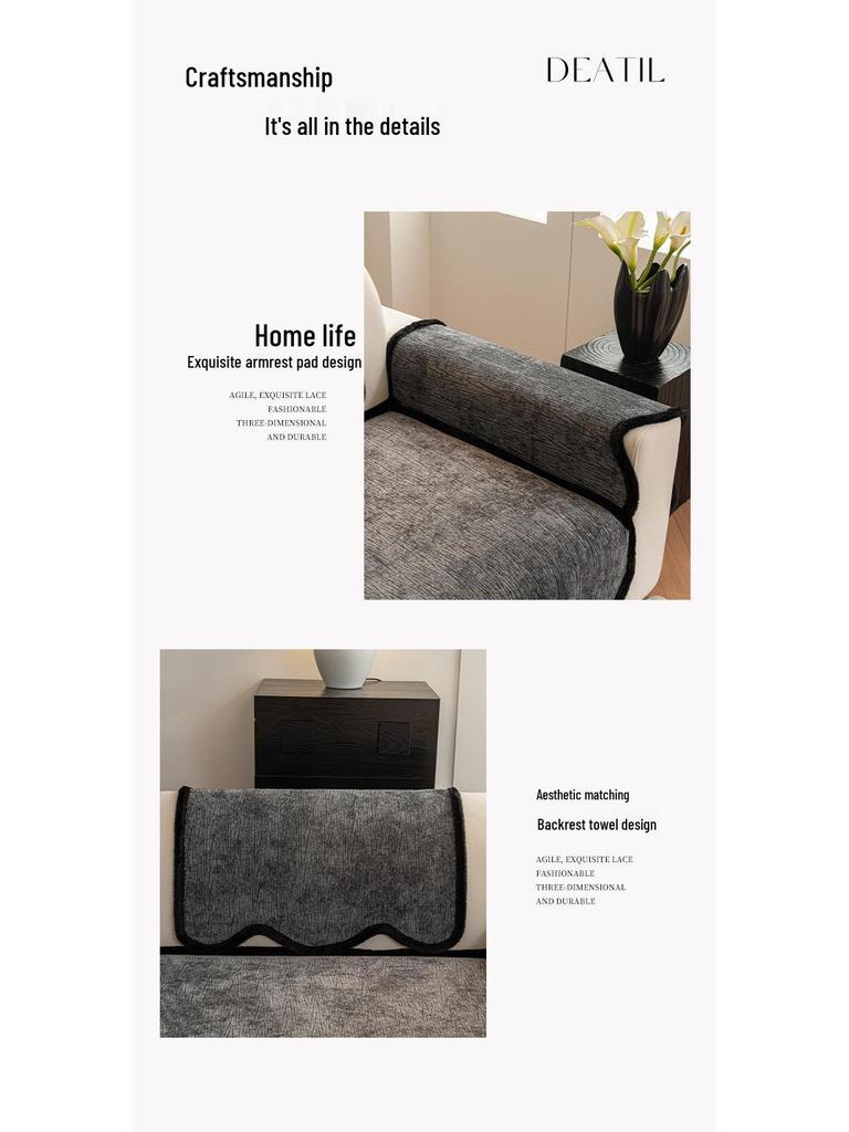 2025 Luxe Non-Slip Chenille Sofa Cover: Thick, High-End, One-Piece Design