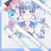 Ohuhu Marker 120 Colors Illustration Brush and Fine Includes 1 Blender Honolulu B Series Brush-Type Pens, (121 Pens), Professional-Use Markers, Tips,
