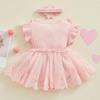 Neugeborenen Baby Mädchen Strampler Kleid Mesh Baby Mädchen Kleidung Spitze Patchwork Rüschen Overalls 2pc Outfits Sunsuit Baby Kleidung