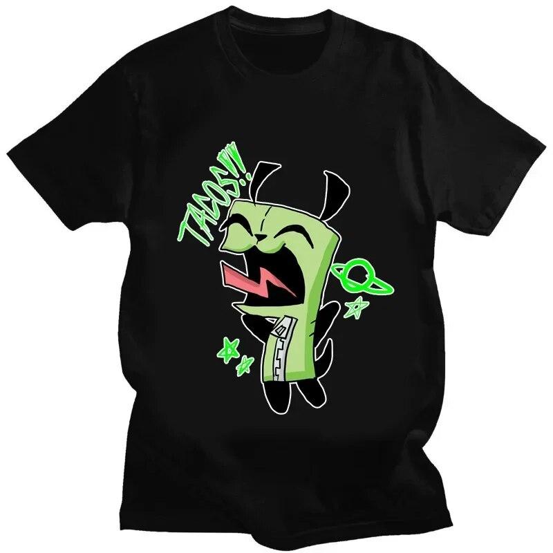 Kawaii Invader Zim Graphic TShirt Happy Hug Ready Zim Image Cute Cartoon T Shirt Unisex Women Retro T Shirt Oversized T Shirt