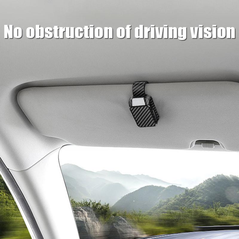 Universele Zonneklep Brilclip Koolstofvezel Draagbare Bril Zonnebril Opberg Houder Auto Interieur Accessoires