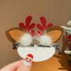 2pcs Cute Antler Deer Ear Hairpin Christmas Hair Clips Santa Claus Snowman Barrettes for Girls Kids Headwear Hair Accessories