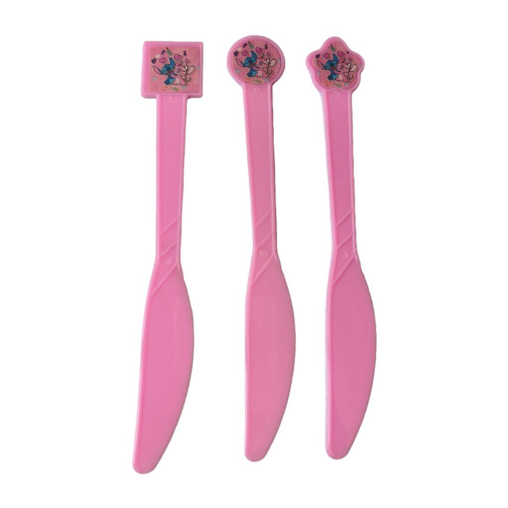 Bestseller Rosa Stitch Geburtstagsparty Geschirrset: Pappteller, Becher und Tischdecke.