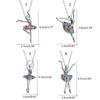 Kristall-Halskette Bunter Zirkon-Choker Tanzende Mädchen-Anhänger Halskette Tänzerin Anhänger Schmuck für Mädchen
