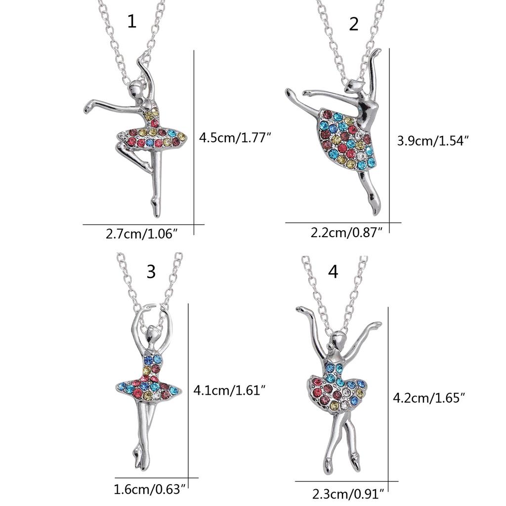 Kristall-Halskette Bunter Zirkon-Choker Tanzende Mädchen-Anhänger Halskette Tänzerin Anhänger Schmuck für Mädchen
