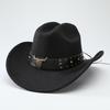 New Western cowboy hat, Tibetan wool top hat, men's and women's autumn/winter outdoor ox-head accessory, travel riding hat