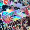 32PCS 12cm Long JDM Anime Girl Car Stickers Laser Rainbow Auto Window Windshield Motorcycle Body Moto Helmet Accessories Decals
