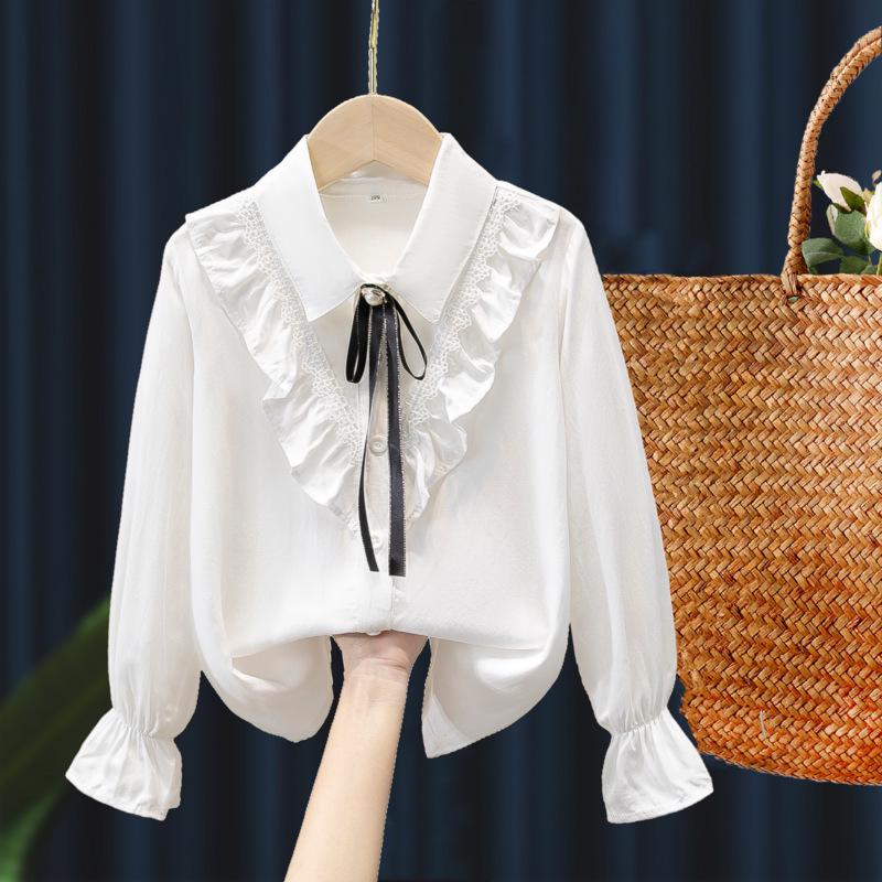 2023 Frühling Rosa Koreanischer Stil Langarmhemd für Mädchen & Babys