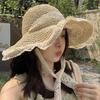 Wide Versatile Unisex Brim Straw Hat With Lace Edging For Adults Ideal For Spring And Summer