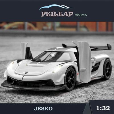 Simulation 1.32 Scale Jesko Super Car Model With Sound Light Children Boy Diecast Metal Toy Vehicle Birthday Gift