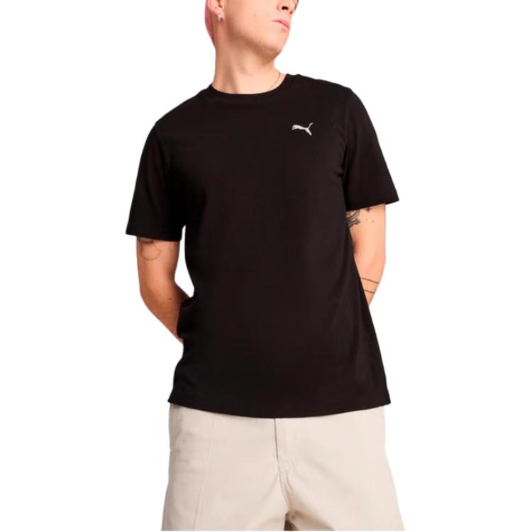 Puma Camiseta Casual Deportiva de Manga Corta con Logo Essential Wardrobe Cuello Redondo Unisex Negro 632920-01