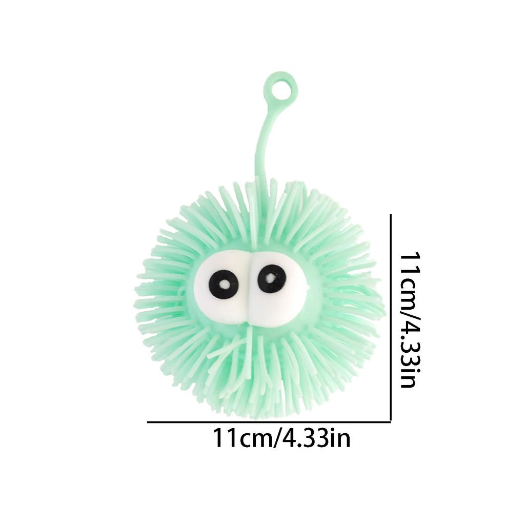 Luminous Plush Ball, Sparkling Protruding Eye Vent Ball, Children'S Soft Rubber Toy, Large Decompression Ball