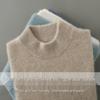 Men's Half-High Collar 100% Pure Wool Sweater - Thickened Loose Knit Pullover for Autumn/Winter