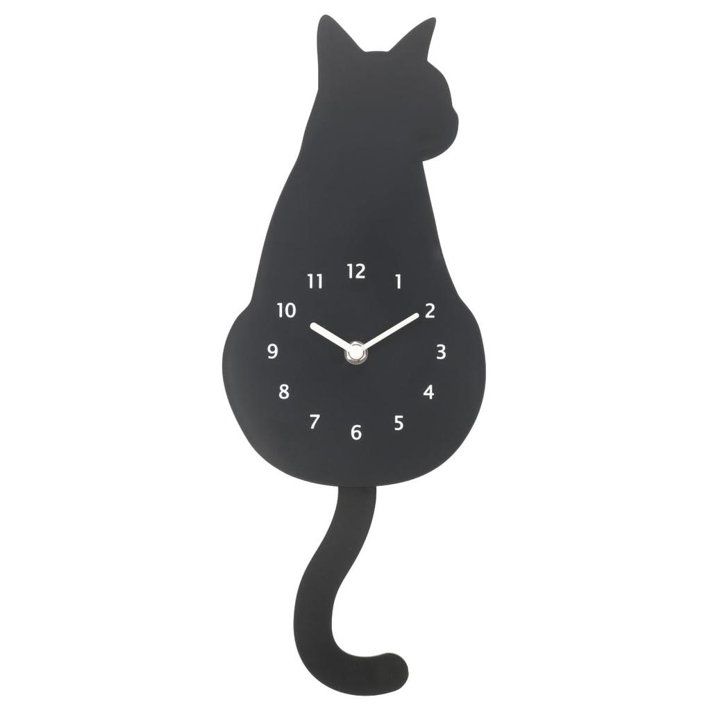 Nitori (NITORI) Moving Tail Wall Clock, Black Cat, Width 15.5 x Depth 5.5 x Height 39cm, 8172687