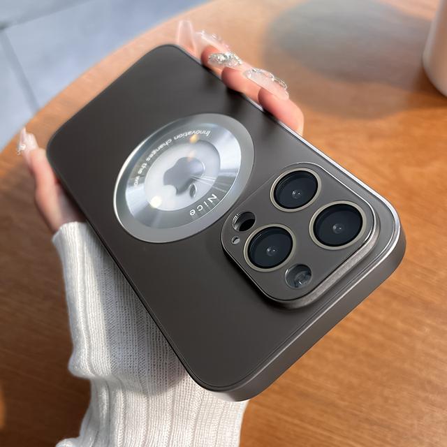 

Защита объектива с логотипом и отверстием из мягкого ТПУ Жесткий чехол для телефона для Iphone 12 13 14 Pro Max Магнитный чехол Magsafe с беспроводной зарядкой For iPhone 13Pro Max серый