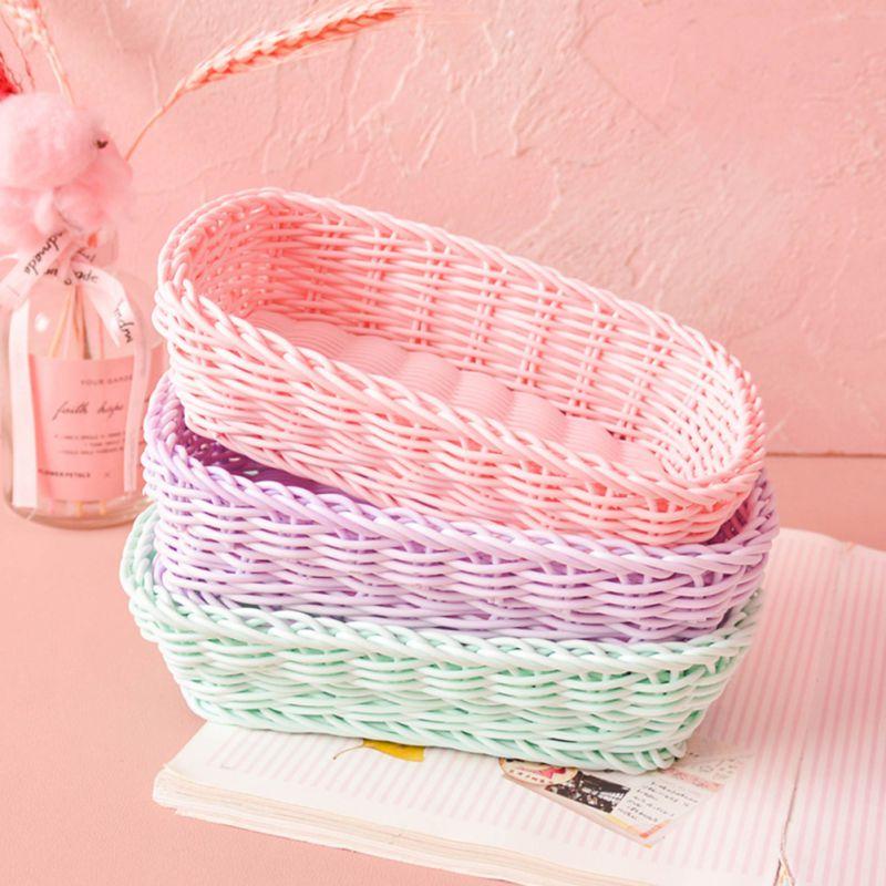 1Pcs Storage Baskets Desktop Food Sundries Storage Organizer Women Cosmetic Container Home Kitchen Bathroom