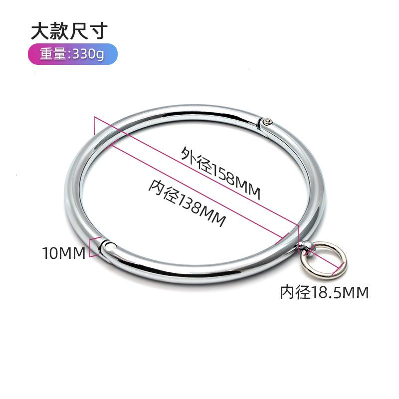 New Metal Male Female Lockable Neck Collar Hex Wrench Restraint Bondage Locking Choker O-Rings Chain SM Couple Game Adult Toys18