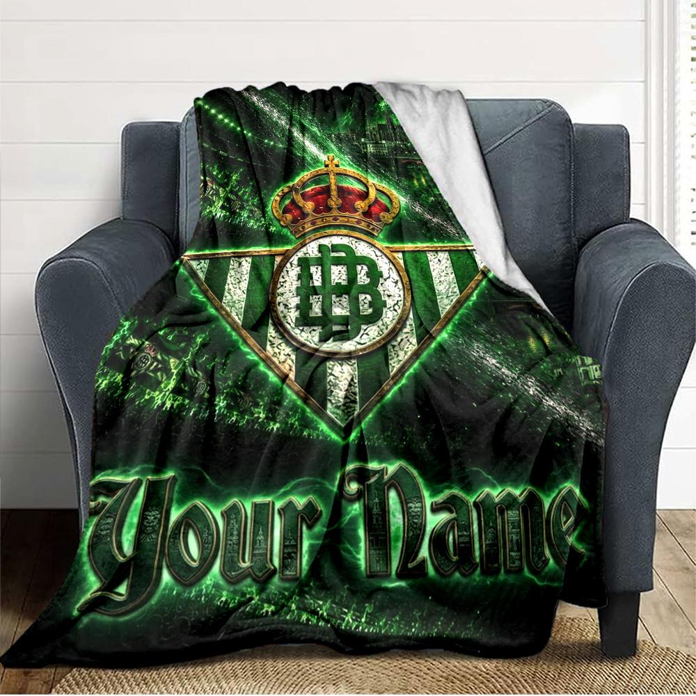 Name Custom Real Betis Stone Print Flannel Blanket High Quality Warm Comfortable Cover for All Seasons Perfect for Gifts Home Decor