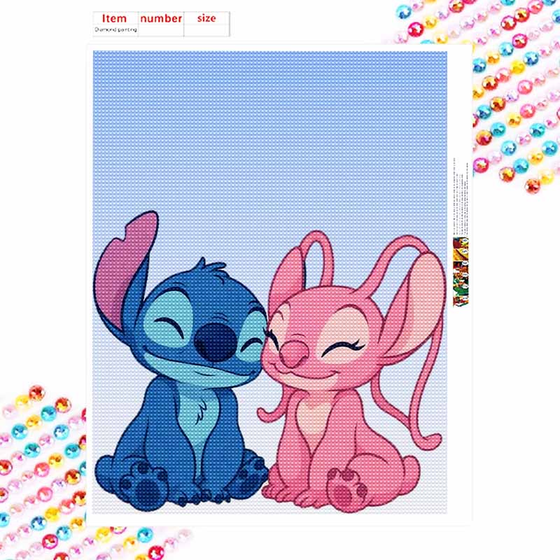Disney Diamond Painting 5D DIY Stitch Angel Diamond Painting Art Diamond Painting Kit Adult/Beginner Gift Idea Home Decor