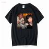 Lustiges Kater-Essen und Affen-Szene Filmfan T-Shirt lange oder kurze Ärmel vintage gewaschen Streetwear Grafik