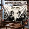 Dragon Theme Throw Blanket Custom Name Text Personalized Blanket Soft Cozy Blanket for Home Sofa Bed
