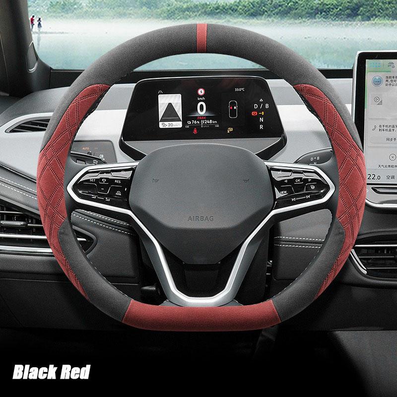 For Volkswagen ID.3 Magotan GTE Passat ID.4 6 x Tayron ID.7 CROZZ Car Steering Wheel Cover Anti Slip Breathable Auto Accessories