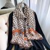 Luxury Brand Autumn and Winter Women New Style Fashion Color Matching Print Silk Scarf Lady Popular Headcloth Beach Shawl