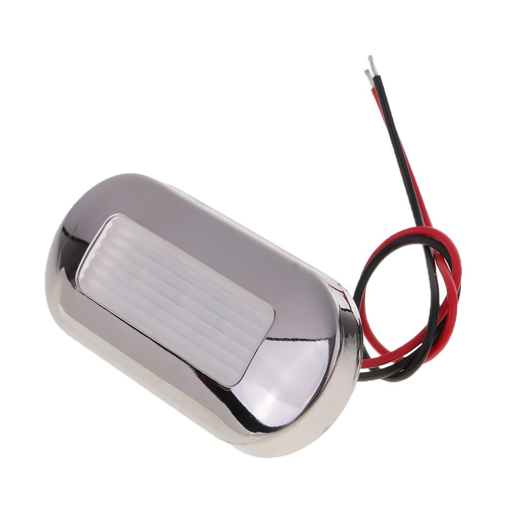 2pcs 12V Marine Oblong Oval Surface Mount Courtesy Light White