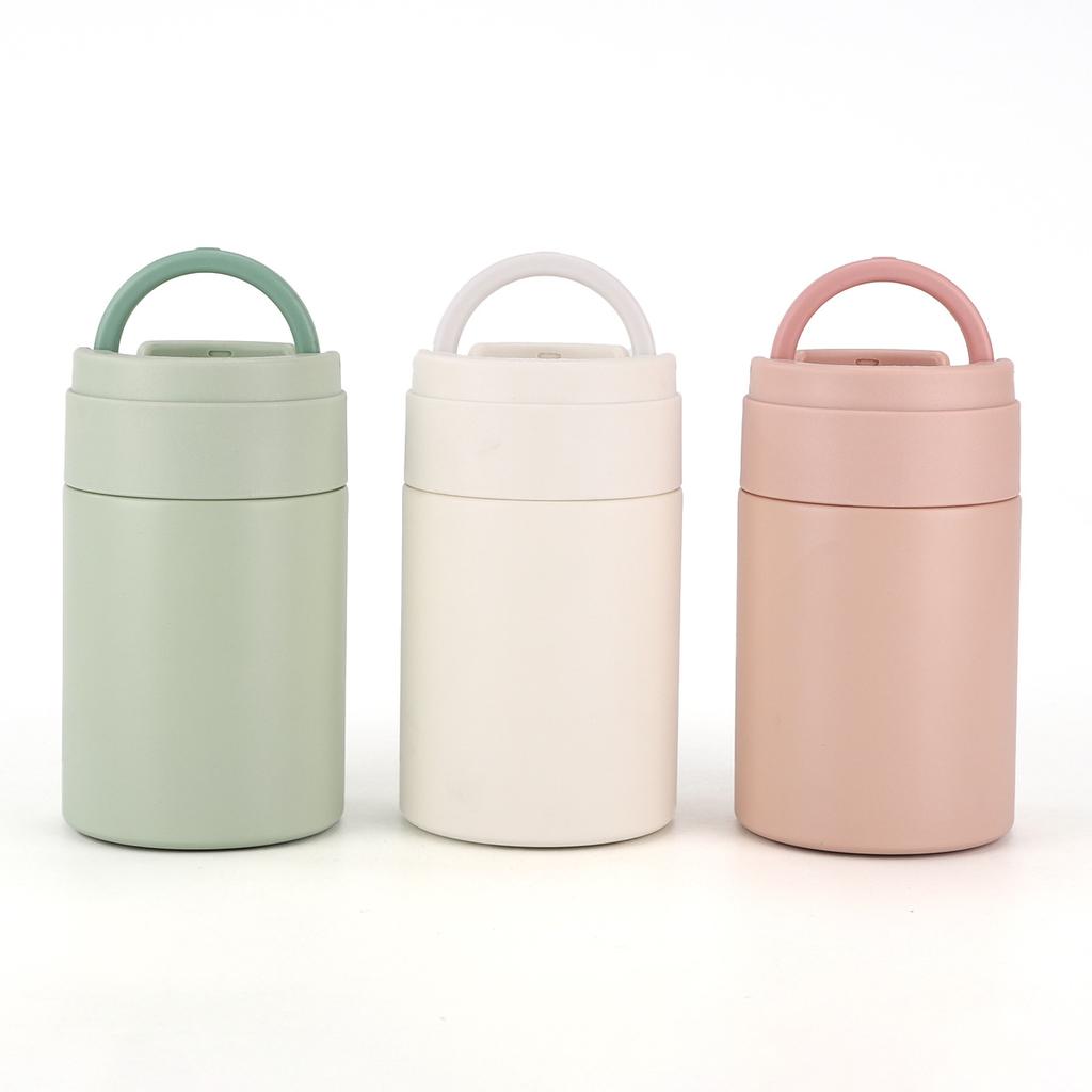 The New Stainless Steel Bracket Braising Cup Office Workers Will Carry A Spoon Hand Braising Pot Vacuum Thermos Cup