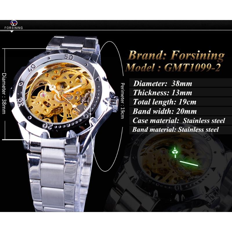 Forsing Women's Fashion Casual Hollow Out Mechanical Watch