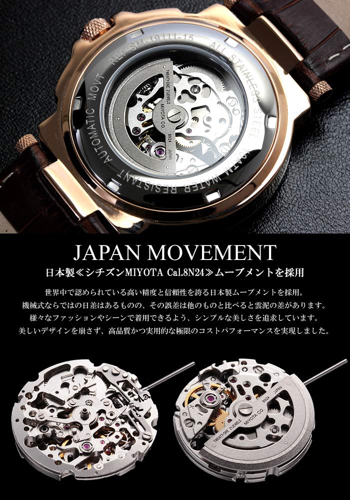 Salvatore Marra [Salvatore Marra] Wristwatch, Black, Automatic, Skeleton, Business, Formal, Men's