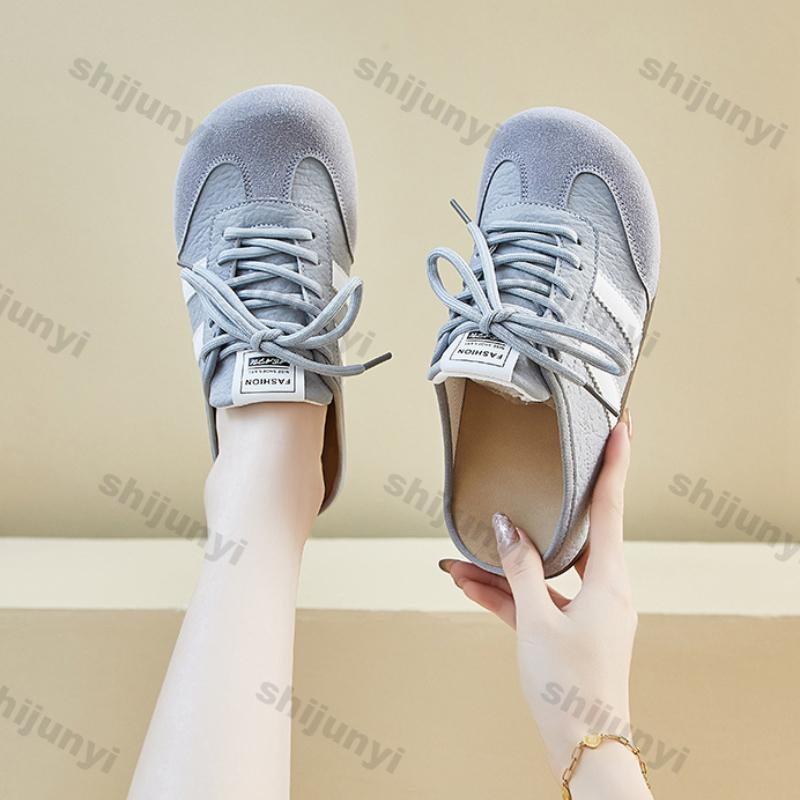 Damenschuhe 2026 Sommer Neue Mode Bequem Rutschfest Schnürung Halb-Slipper Atmungsaktiv Absatzsteigerung Plateau Freizeitschuh