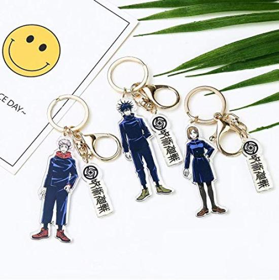 Jujutsu Kaisen Keychain Goods Kugisaki Nobara Cute Character Stylish Keychain for Mobile Ornament [LESUN] - Itadori, Yuji, Gojo, Satoru, - Design,