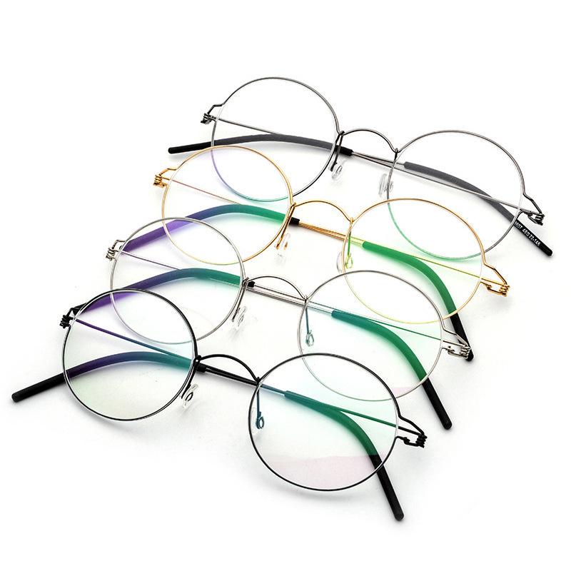 Denmark Brand Same Design Screwless Frame Women Men Round Titanium Alloy Glasses Korean Business Ultralight Eyewear
