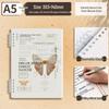 Butterfly Retro English Loose-Leaf Binder: A5 Lined Inner Core B5 Single Book with OPP Bag Packaging