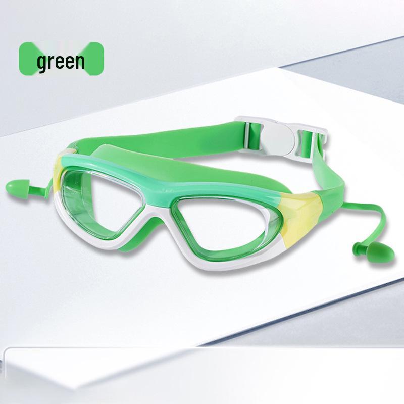 

Детские очки для плавания с защитой от запотевания, с большой оправой и встроенными берушами
