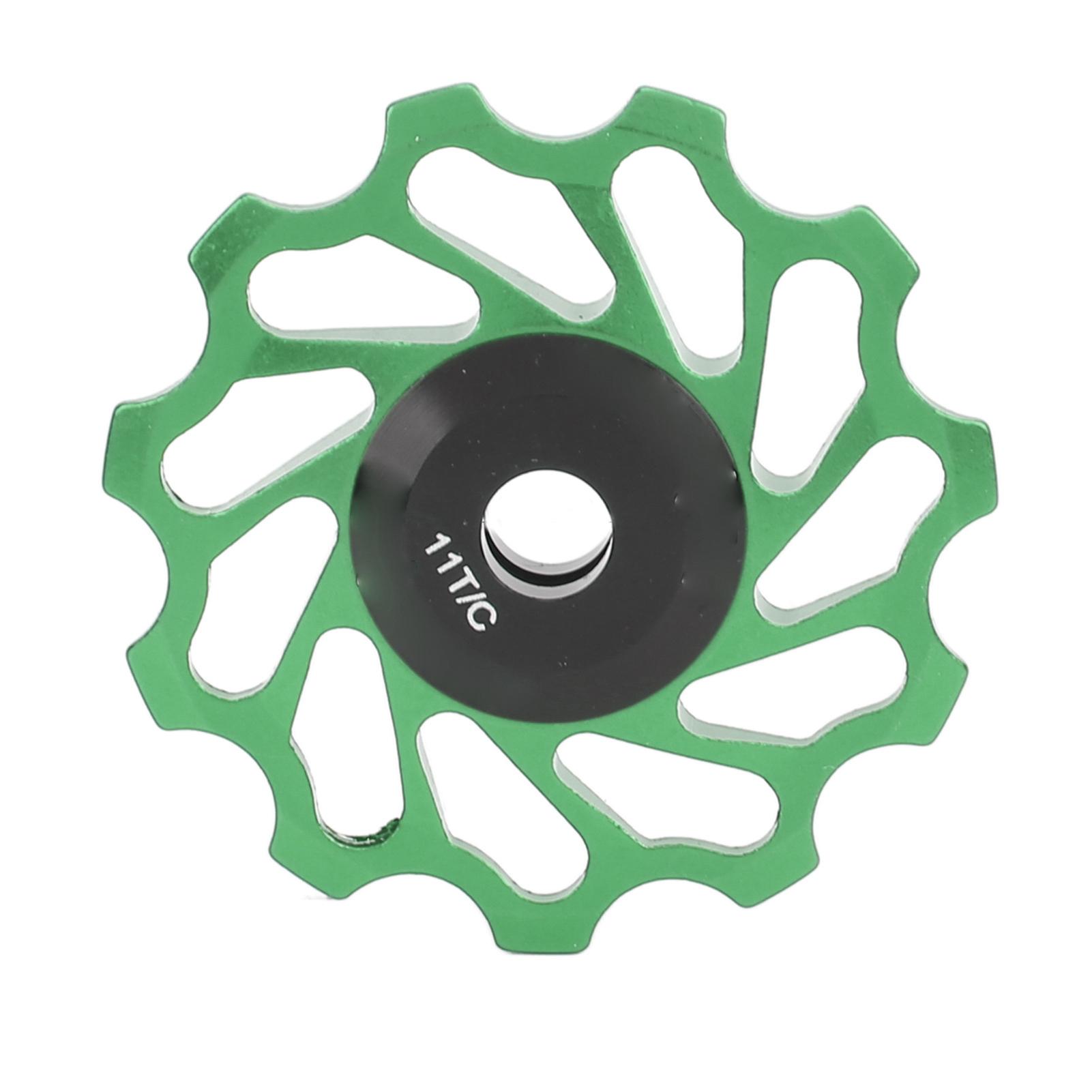 

RISK Mountain Bike Rear Derailleur Pulley 11T Rear Jockey Wheel Guide Roller Tension Wheel with Bearing Green