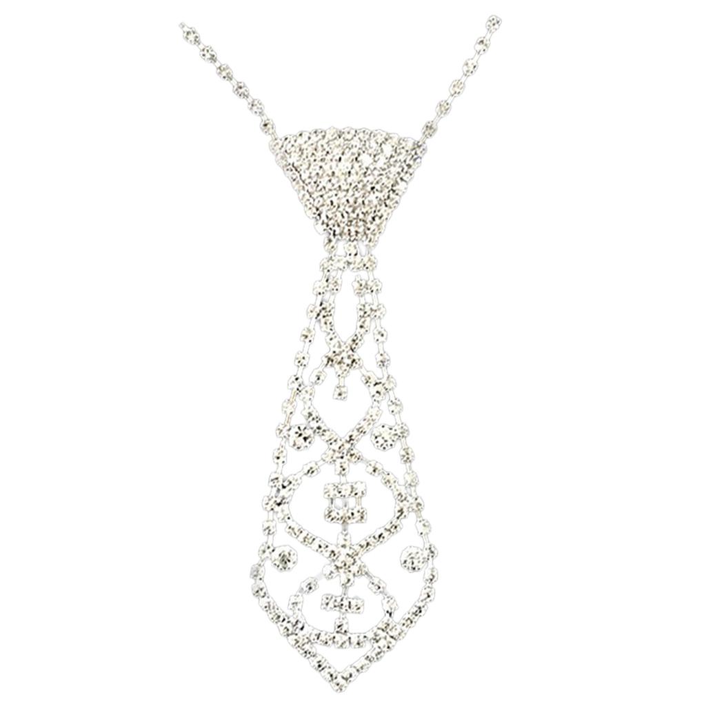 Women Neck Tie Rhinestone Necktie Women Clothing Accessories for Christmas Party Costume Decorations