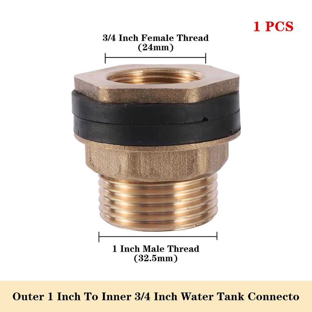 1 Pc 1/2" 3/4" 1" Female Male Thread Through Adapter Copper Extender Connect Repair Durable Hose Coupling Joint Garden Fitting