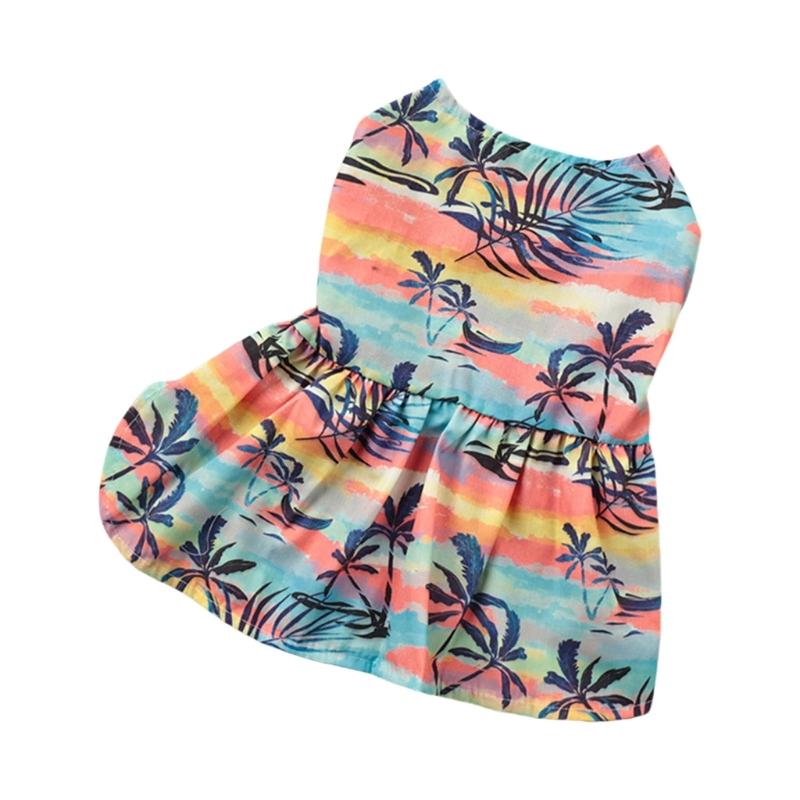 Girl Cats Shirt Costume Apparel Beach Dress Floral Shirt for Puppy Dog and Cats Floral Dress Photo Props