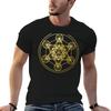 Cube de Metatron or géométrie sacrée mandala symbole ésotérique Kabbale T-shirt Tenue de base quotidienne