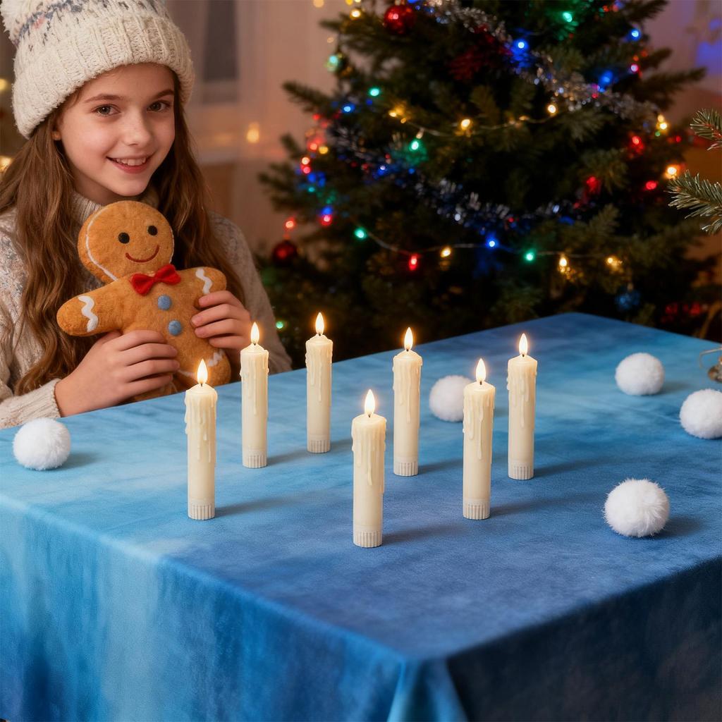 Battery Candles 6-Piece Electronic Decor Lights Flickering Flameless Candles for Halloween Wedding Christmas Home Outdoor Party