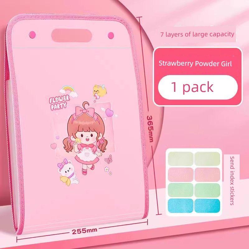 

Deli Organize Fantastic Only for Pupils Folder [1 Pack] Strawberry Pink Girl-Free Index Sticker