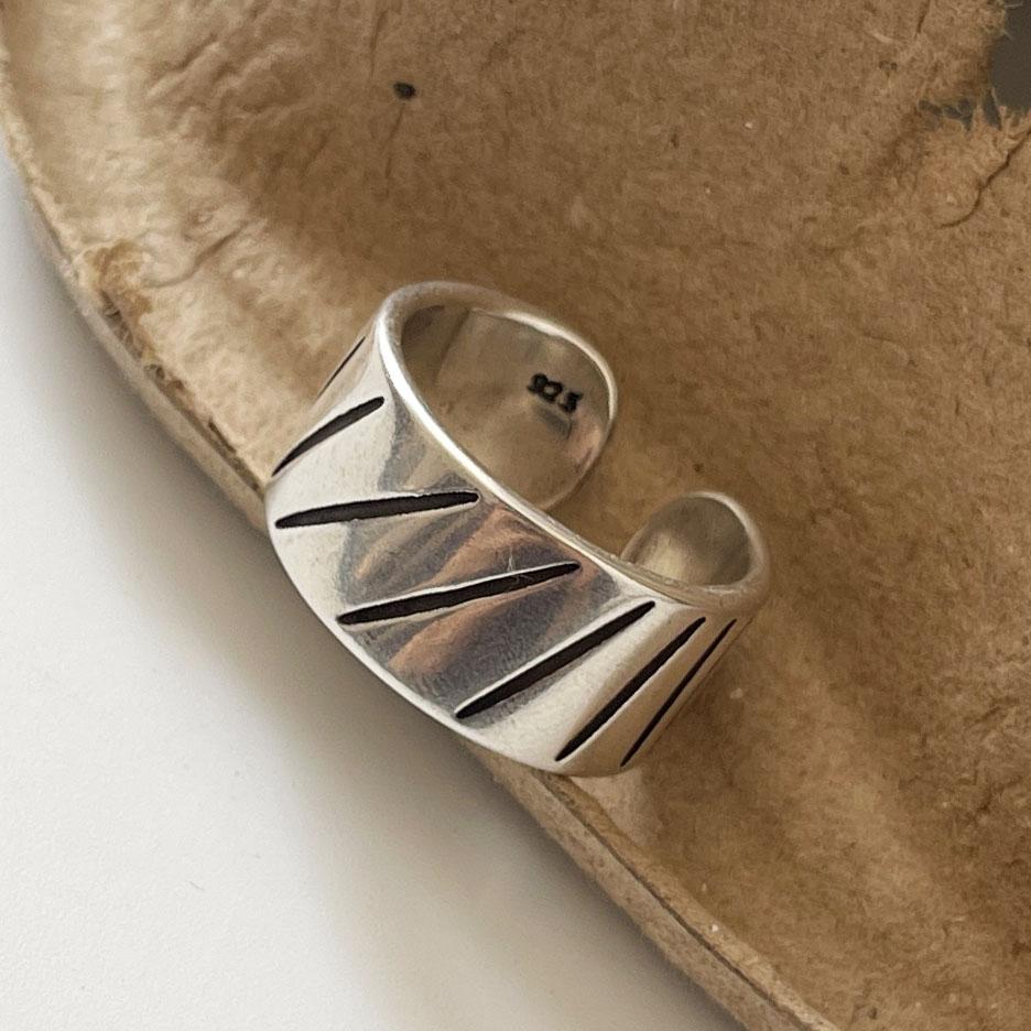 Xiaomi 925 Sterling Silver Rings For Women Geometric Fine Jewelry Finger Adjustable Vintage Strip Ring For Party Birthday Gift