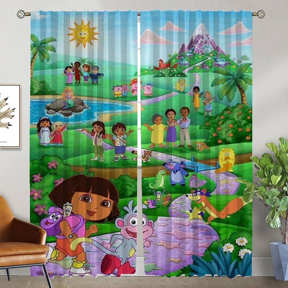 Doras Anti-mosquito Curtains for Camera Elegant Room Curtains 2 Pieces Living Room Curtain Halloween Decoration Shades Partition