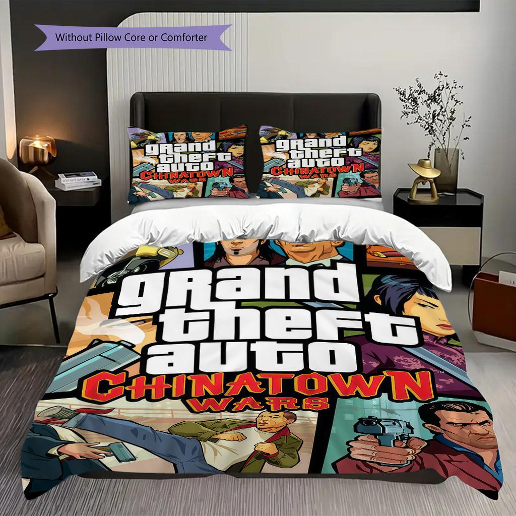 Grand Theft Auto V Urban Chaos Bedding 1 Duvet Cover 2 Pillowcase Without Core Duvet Cover And Pillowcase Bedding Set