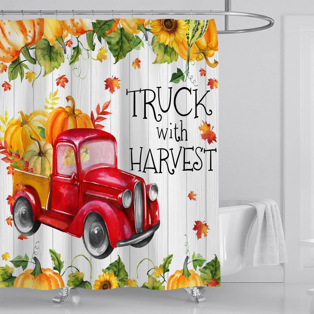 1pc Modern Watercolor Printing Floral Shower Curtain Set with Hooks - Waterproof Minimalist Design for Bathroom Totoro Bathroom